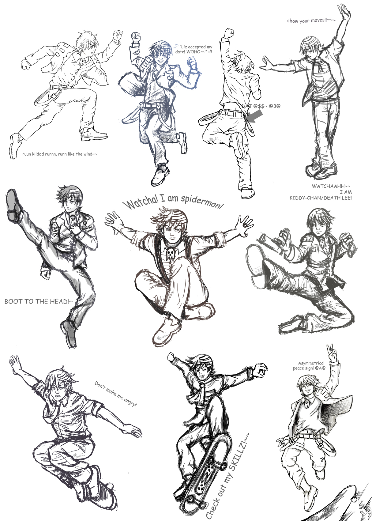 DTK Poses Collage1 Sketches2 by AllysAO on DeviantArt