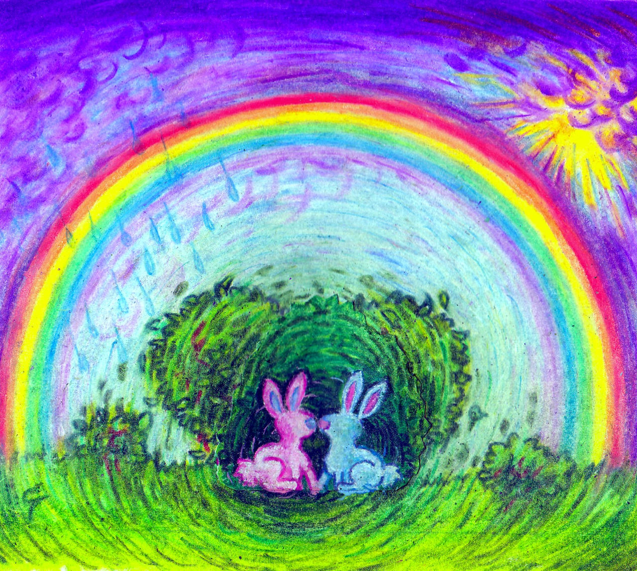 Rainbow Rabbit Deviantart Rainbow Bunnies by Artreetop on DeviantArt