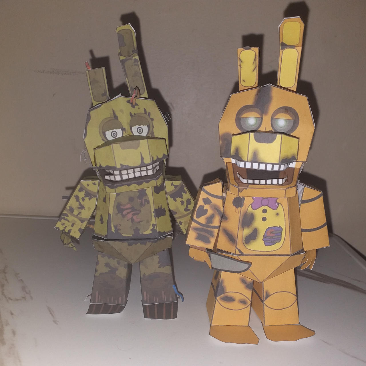 Springtrap and The Yellow Rabbit papercraft by PogTaT0LW on DeviantArt