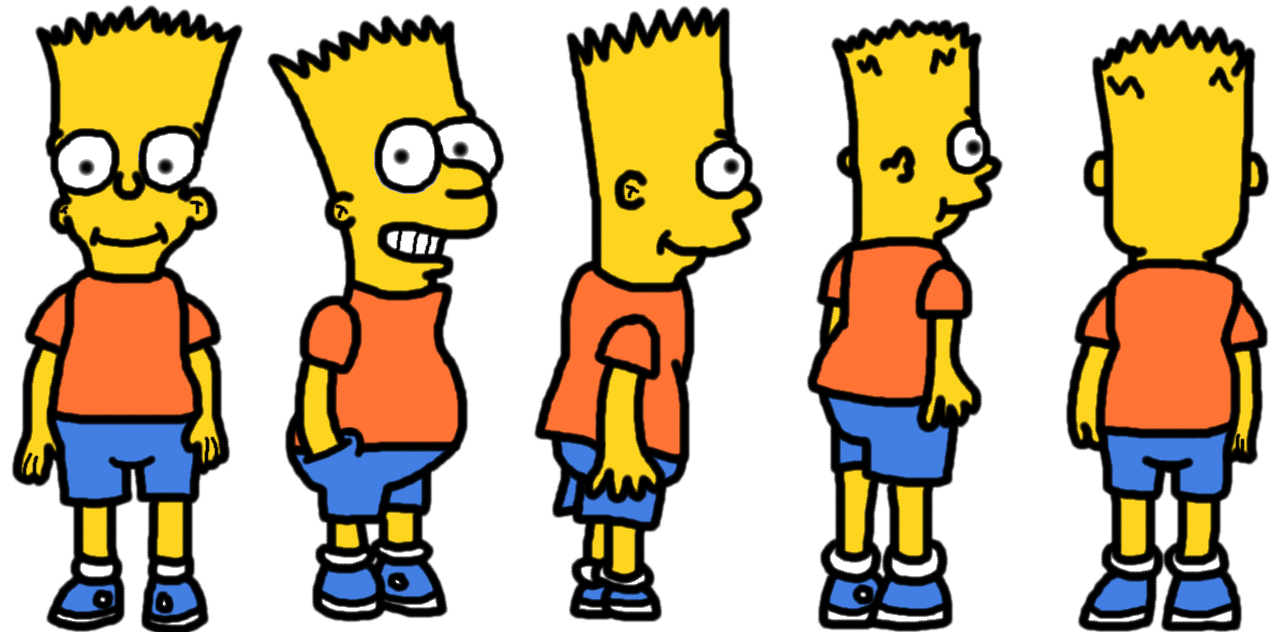 Bart Turnaround (colored) by IAmAutism on DeviantArt