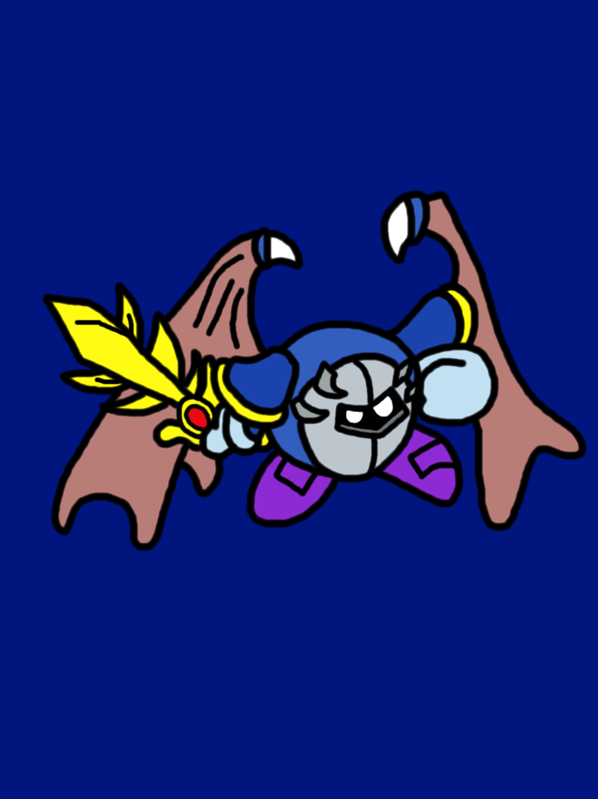 Meta Knight (colored) by IAmAutism on DeviantArt