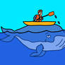 Kayaker and whale