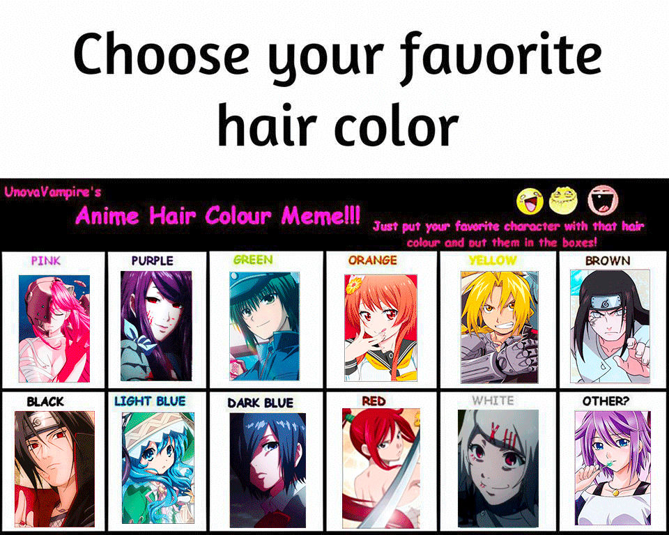Anime hair color meme by ScooterLights on DeviantArt