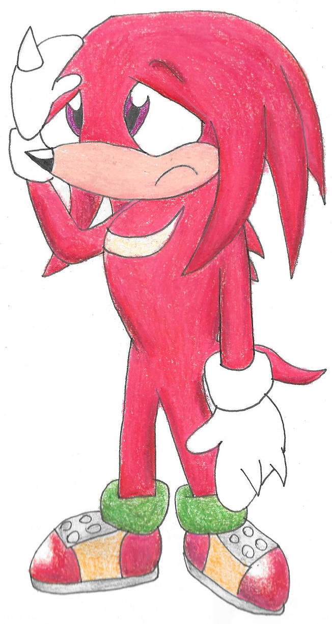 Knuckles bummed/confused by PaperEchidna on DeviantArt
