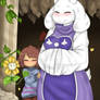 Frisk toriel and flowey .:myart:.