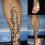 leg henna tattoo