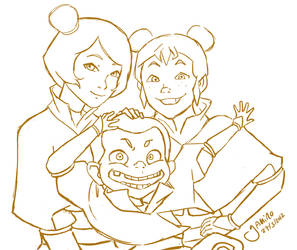 Jinora, Meelo, and Ikki