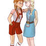 Elsa and Anna in 60's clothes 2