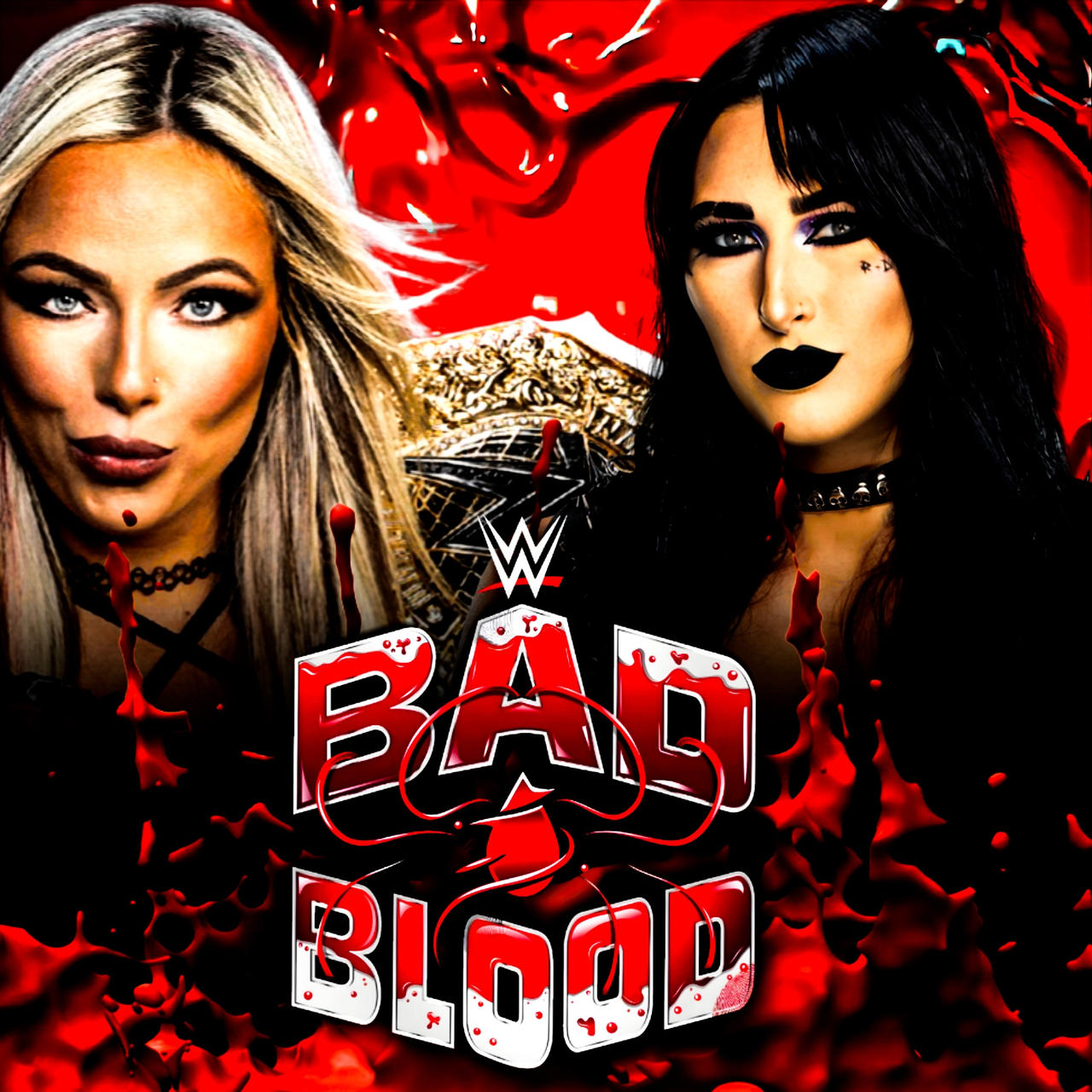 Bloody Rhea Ripely Text WWE Bad Blood '24 - Liv Morgan vs Rhea Ripley by darrylford051 on ...