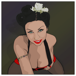 White Rose Pin-Up