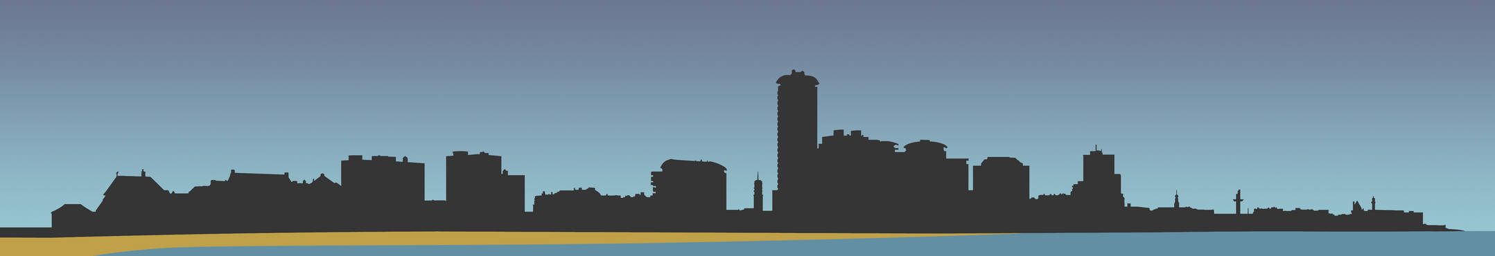 Vlissingen skyline silhouette