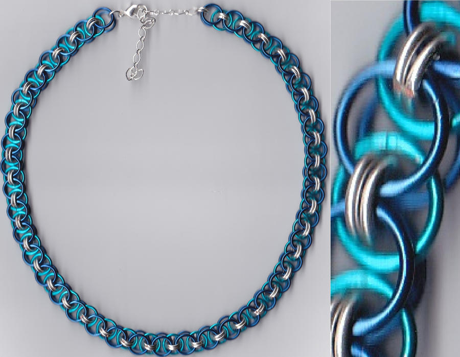 Regal Blue Helm Chain Necklace