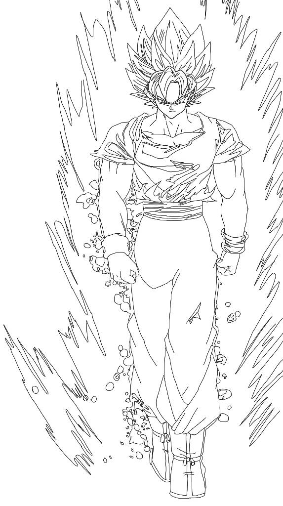 Goku Super Saiyan Blue Kaioken Lineart by ChronoFz on DeviantArt