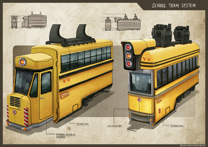 School Tram System - Trams