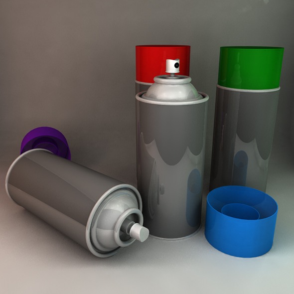 Spray Cans 3D Model