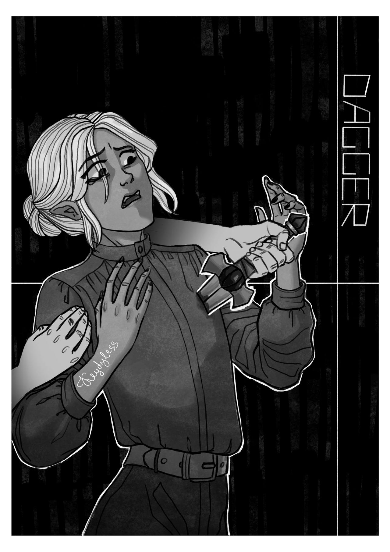 Inktober 2023, day 15, dagger by keydyless on DeviantArt