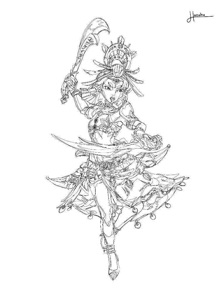 Riju #2 (TLoZ: TotK) (Single-Line Art) by huzuhu on DeviantArt