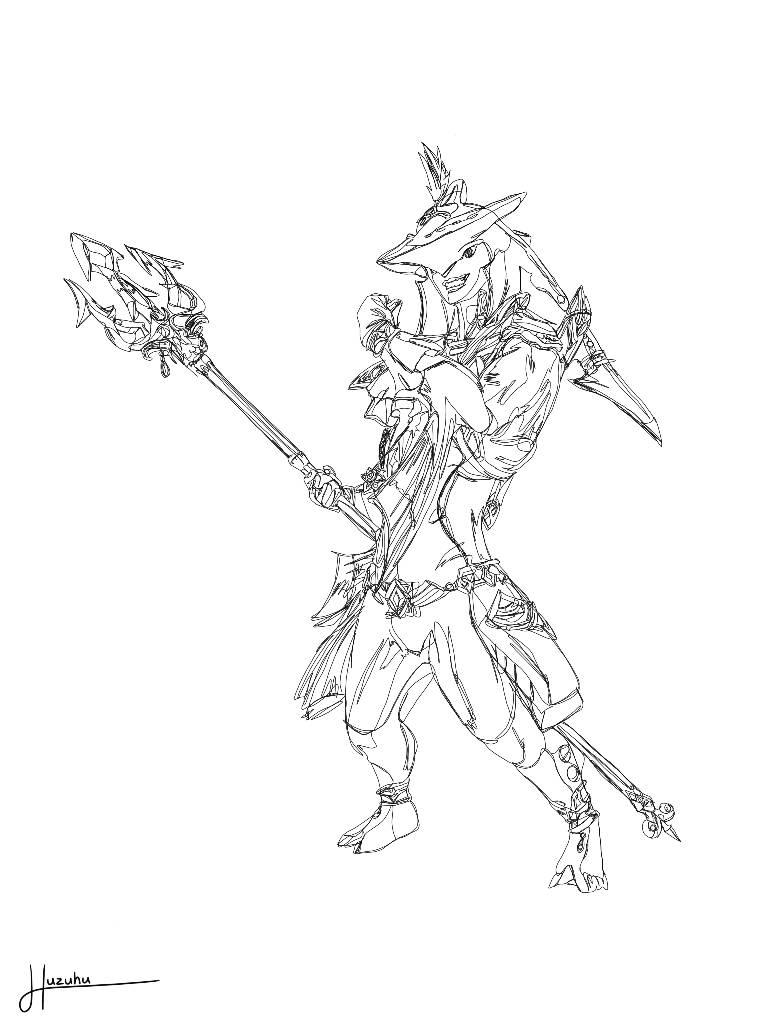 Sidon #2 (TLoZ: TotK) (Single-Line Art) by huzuhu on DeviantArt