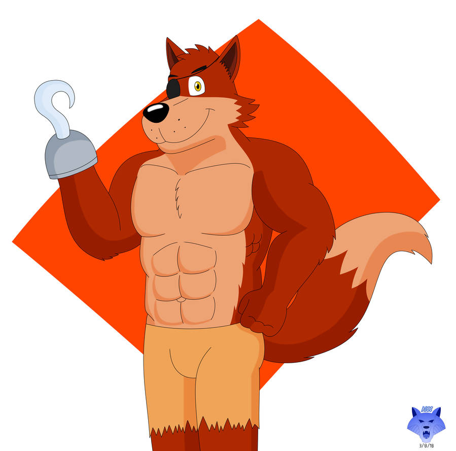 Foxy (muscle version) by RobertGDraws on DeviantArt