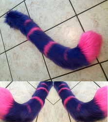 Custom tail - Purple Striped Cat by AcrotomicStudios