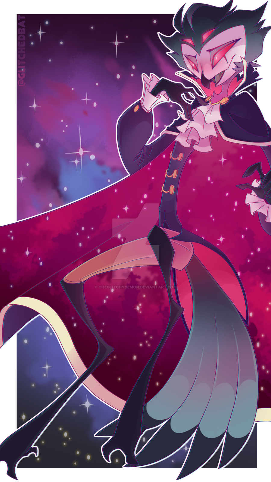 Stolas Back View Stolas by TheGlitchyDemon on DeviantArt