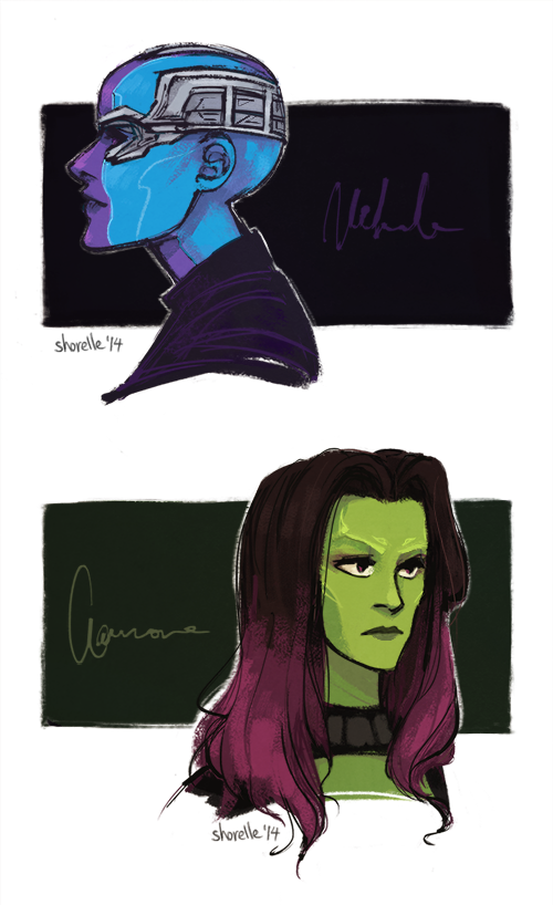 guardians of the galaxy - nebula and gamora