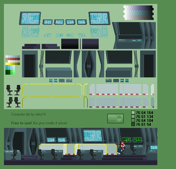 Computer Lab Pixelated Interior 3: Computer lab by jebo14 on DeviantArt
