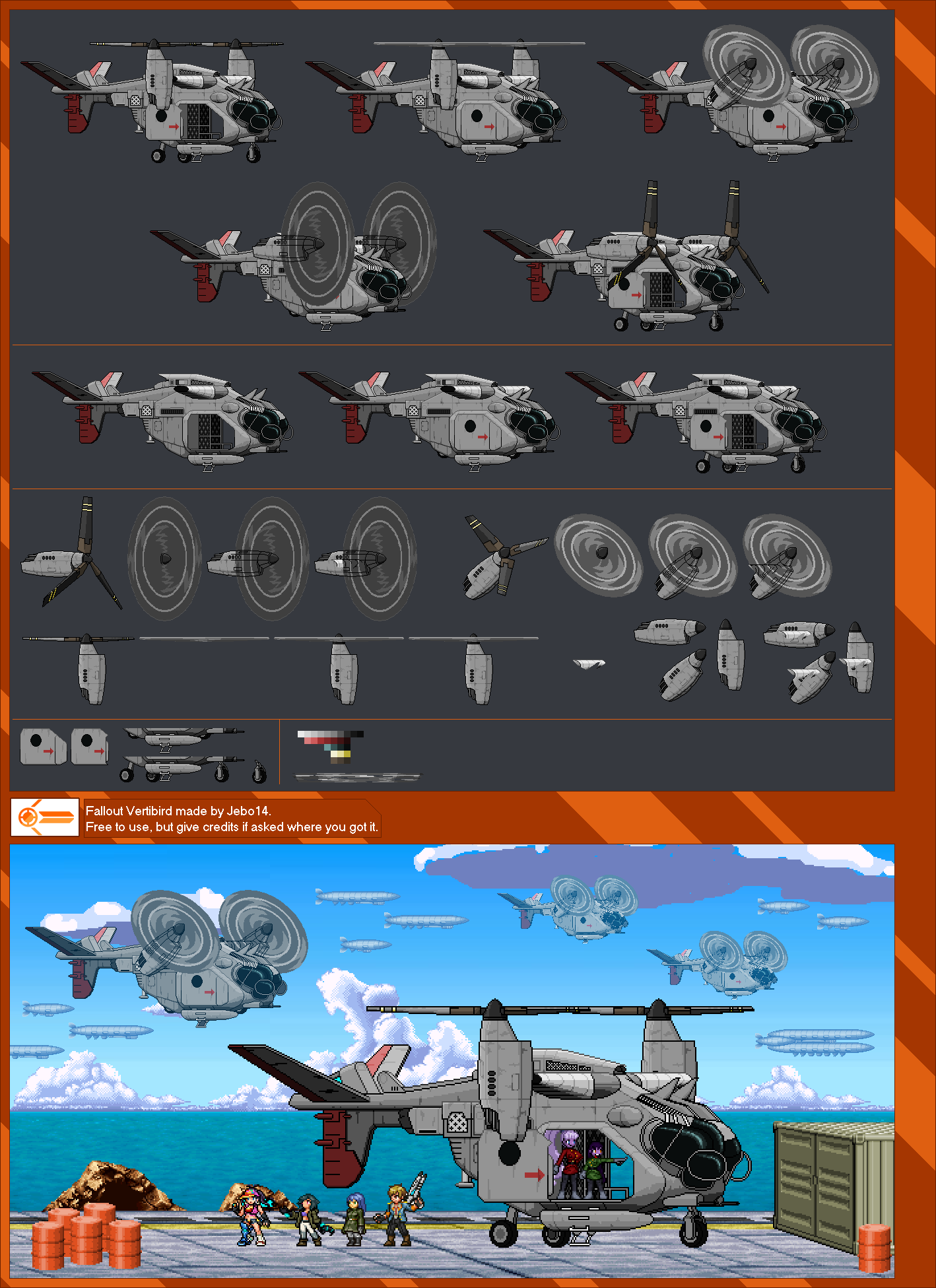 Fallout Vertibird sprite sheet by jebo14 on DeviantArt