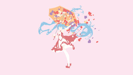 Minimalist Hatsune Miku - Umbrella by fanjiwildanu
