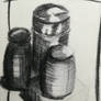 Still life in charcoal