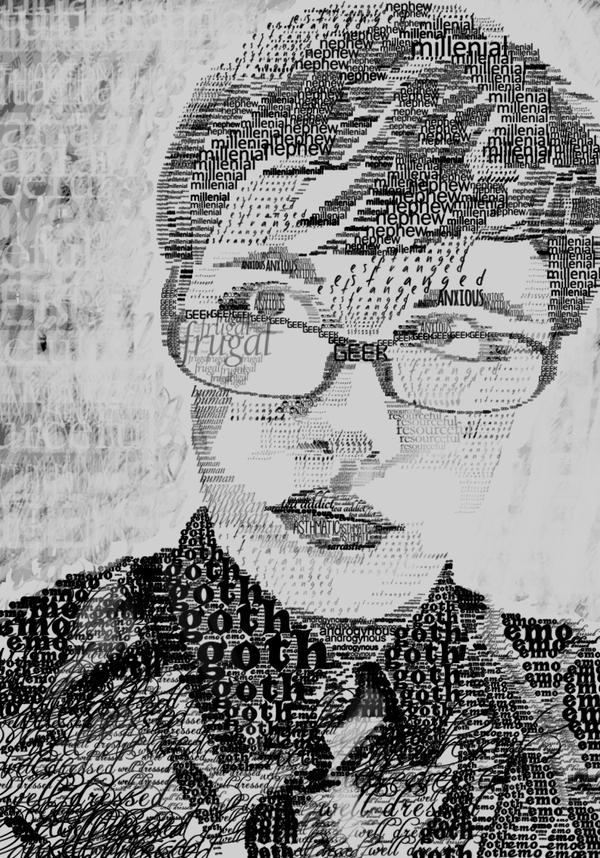 Typography Self Portrait Based on a Bad Selfie