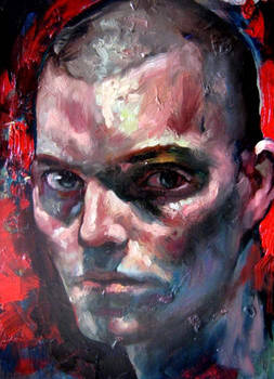Selfportrait with shaved head