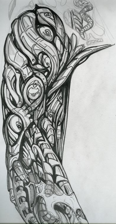 biomechanical arm drawings