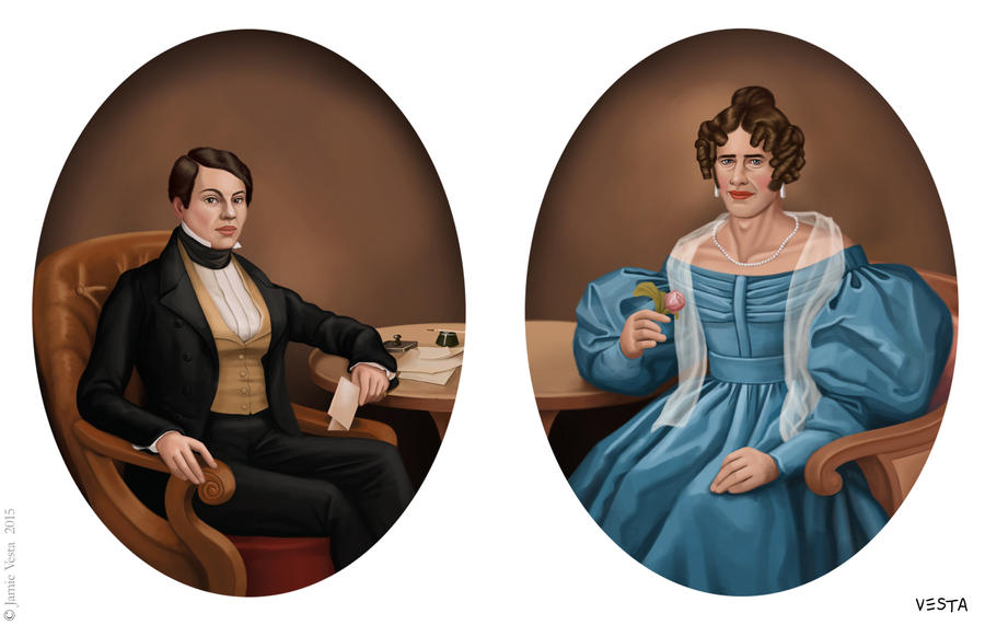 Ms Tietjens and her husband, c.1840