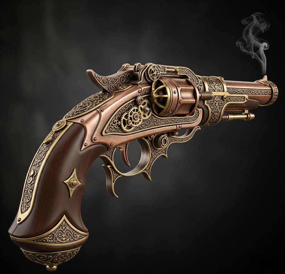 Clockpunk Revolver 10 Shot Steampunk Revolver by MoonmansArtworks on DeviantArt