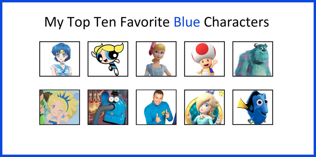 Top Ten Favourite Blue Characters by RohanArtLife on DeviantArt