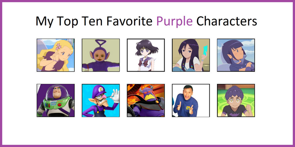 Purple Characters Rivals Top Ten Favourite Purple Characters by RohanArtLife on DeviantArt