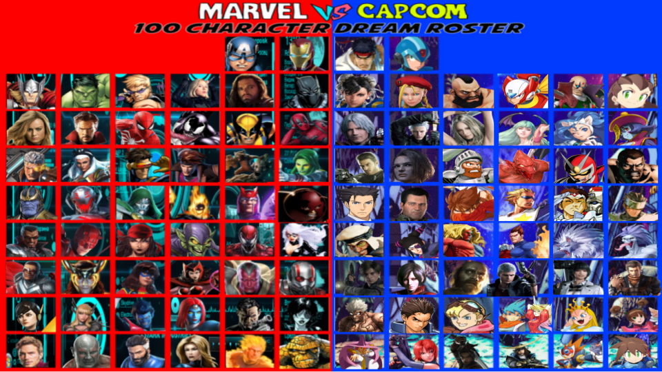 My Dream 100 Character Marvel vs Capcom Roster by JamesSonic on DeviantArt