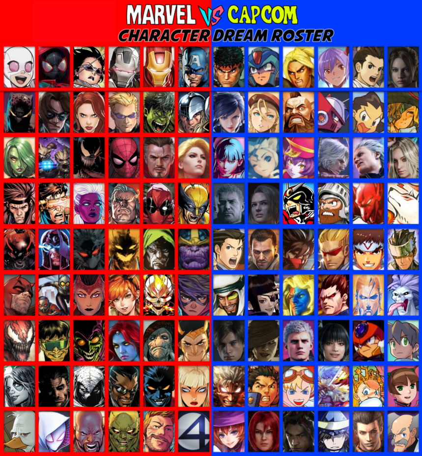 My Marvel vs 4 Roster by JamesSonic on DeviantArt