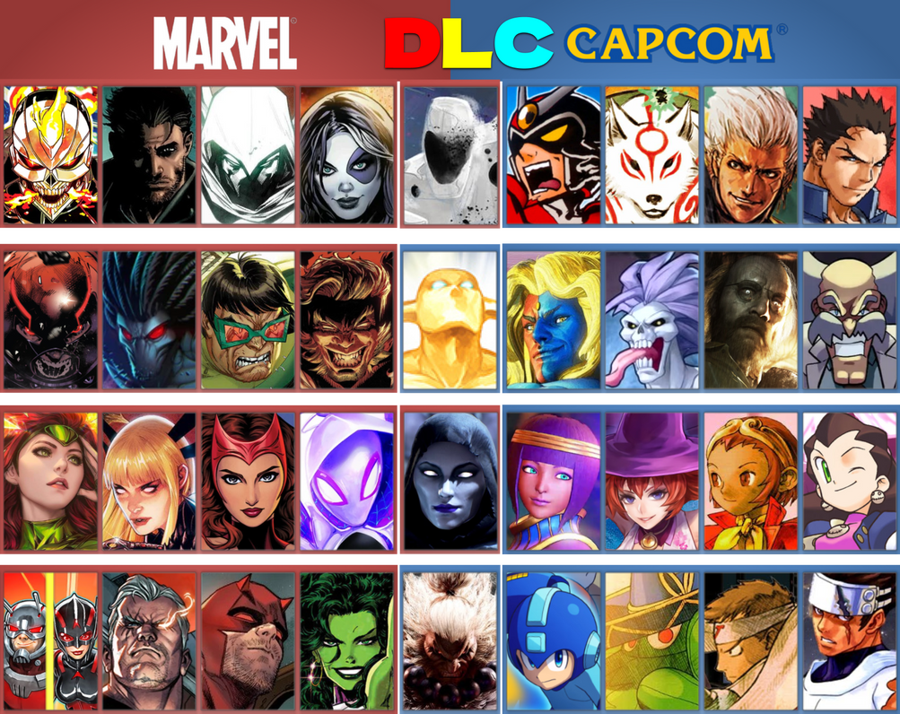 My Condensed Marvel vs Capcom 4 Roster (DLC) by JamesSonic on DeviantArt