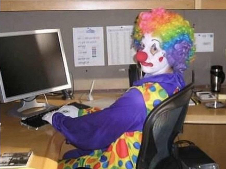 Clown At A Computer