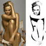 Charlize Theron stencil