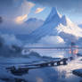 Science fiction winter panorama