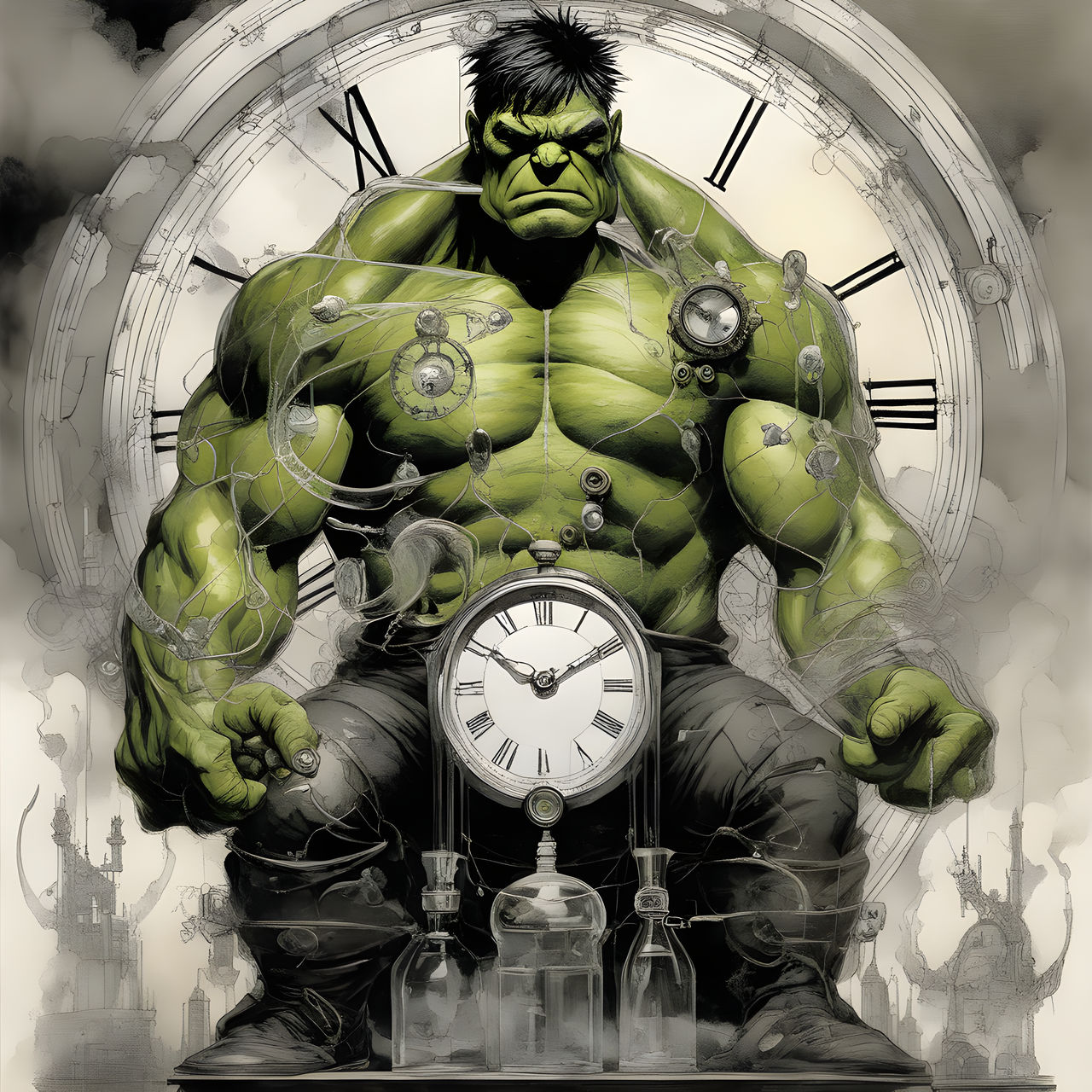 Time Machine Hulk Hulk on the clock by paulowiki on DeviantArt