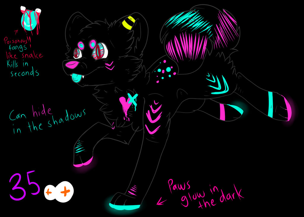 Neon Ghost Dog Adopt CLOSED