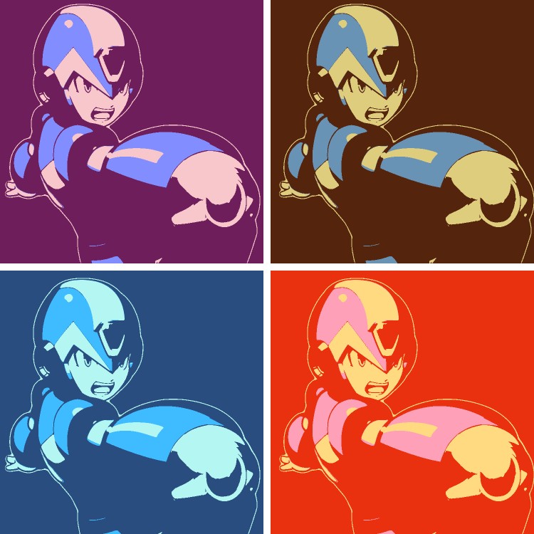 Megaman X 4 panel pop art