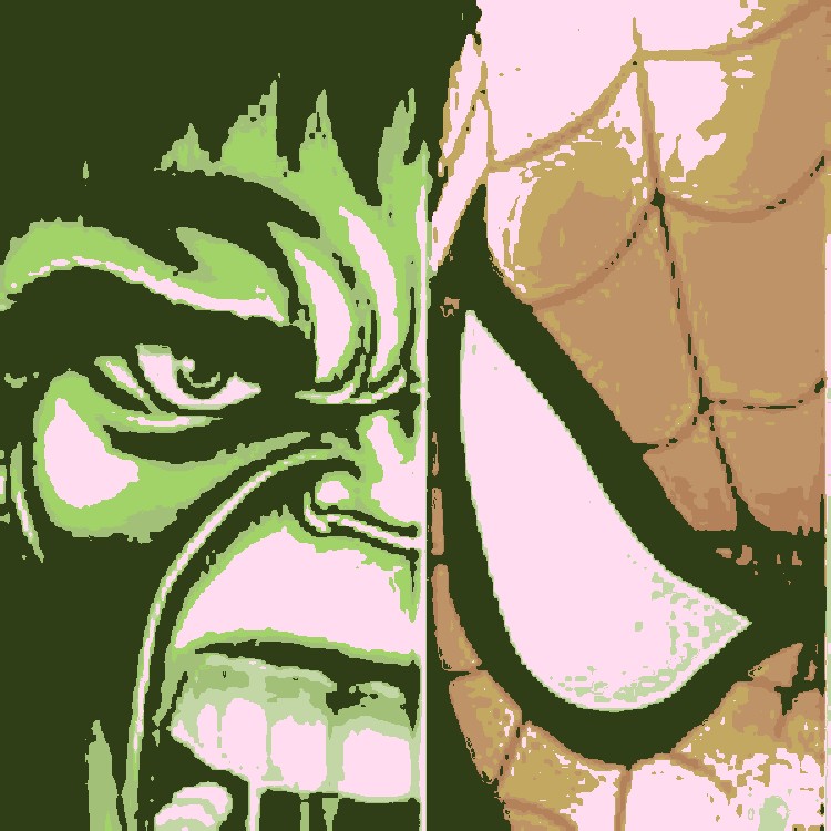 Spider-Man and Hulk pop art