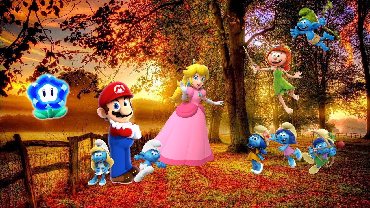 Mario Background Fall Autumn ~ Mario and the Smurfs by TuanHung2003 on DeviantArt