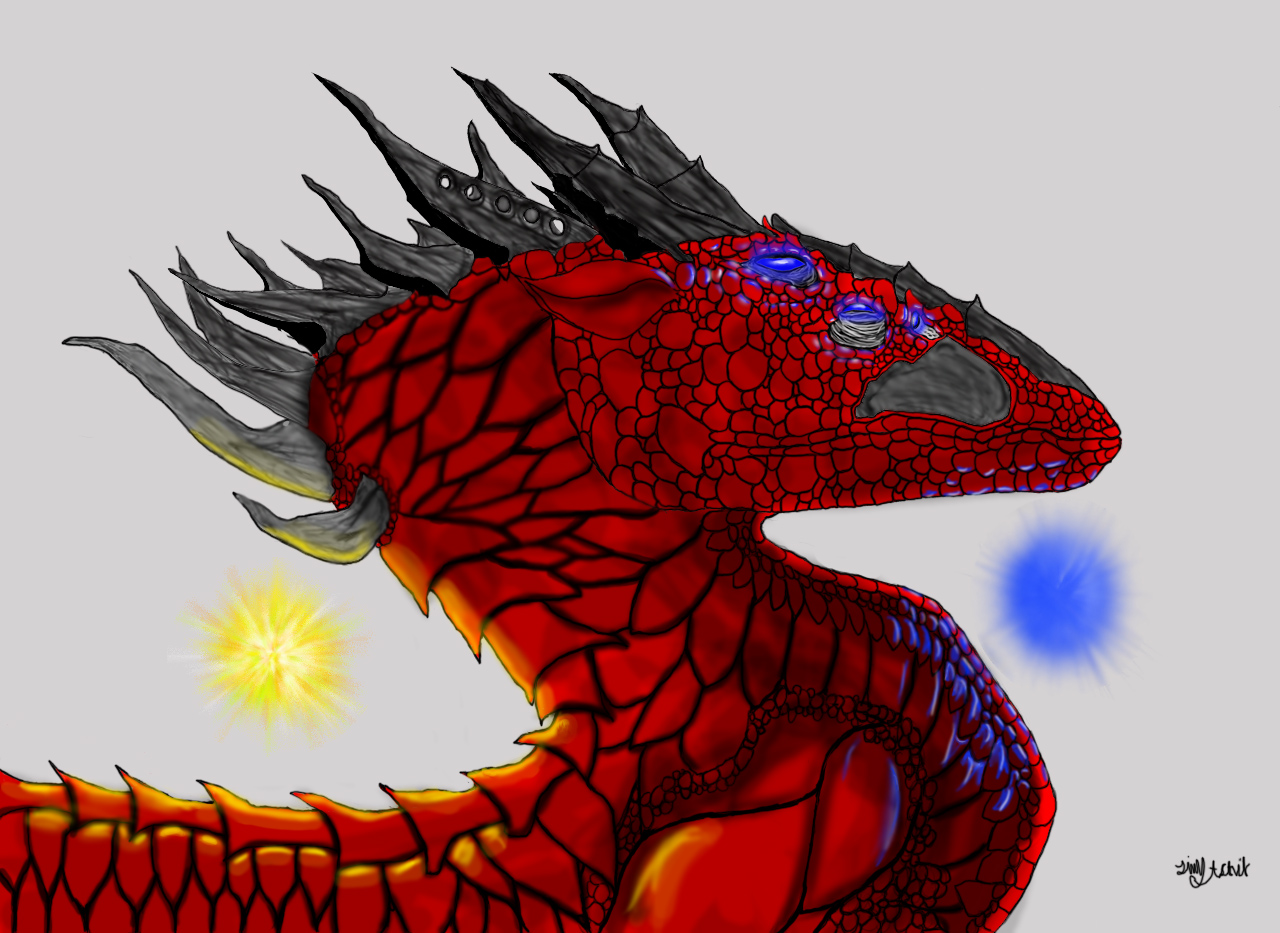 dark red dragon