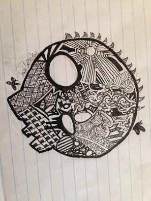 skull zentangle